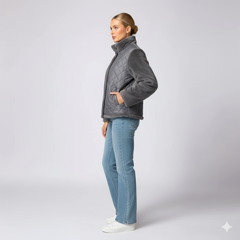 Lynette | Quilted Jacket - Soft-Sleeve Autumn Zip-Up Outerwear for Women