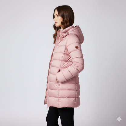 Camille | Padded Jacket - Long Hooded Quilted Water-Repellent Coat for Women