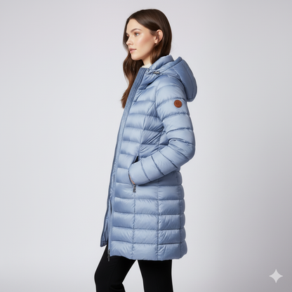 Camille | Padded Jacket - Long Hooded Quilted Water-Repellent Coat for Women