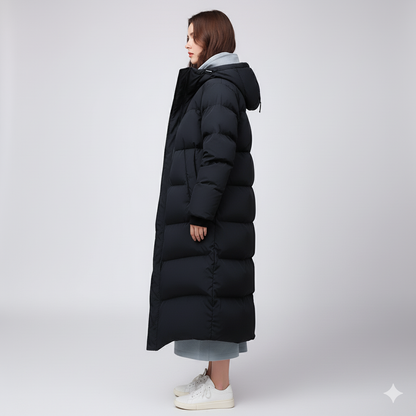 Karen | Puffer Jacket - Long Fit Winter Outerwear with Pockets for Women