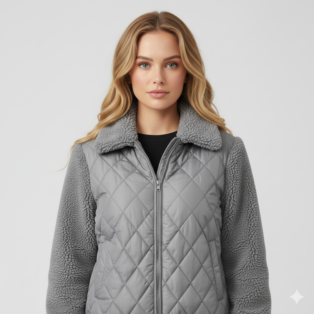 Lynette | Quilted Jacket - Soft-Sleeve Autumn Zip-Up Outerwear for Women