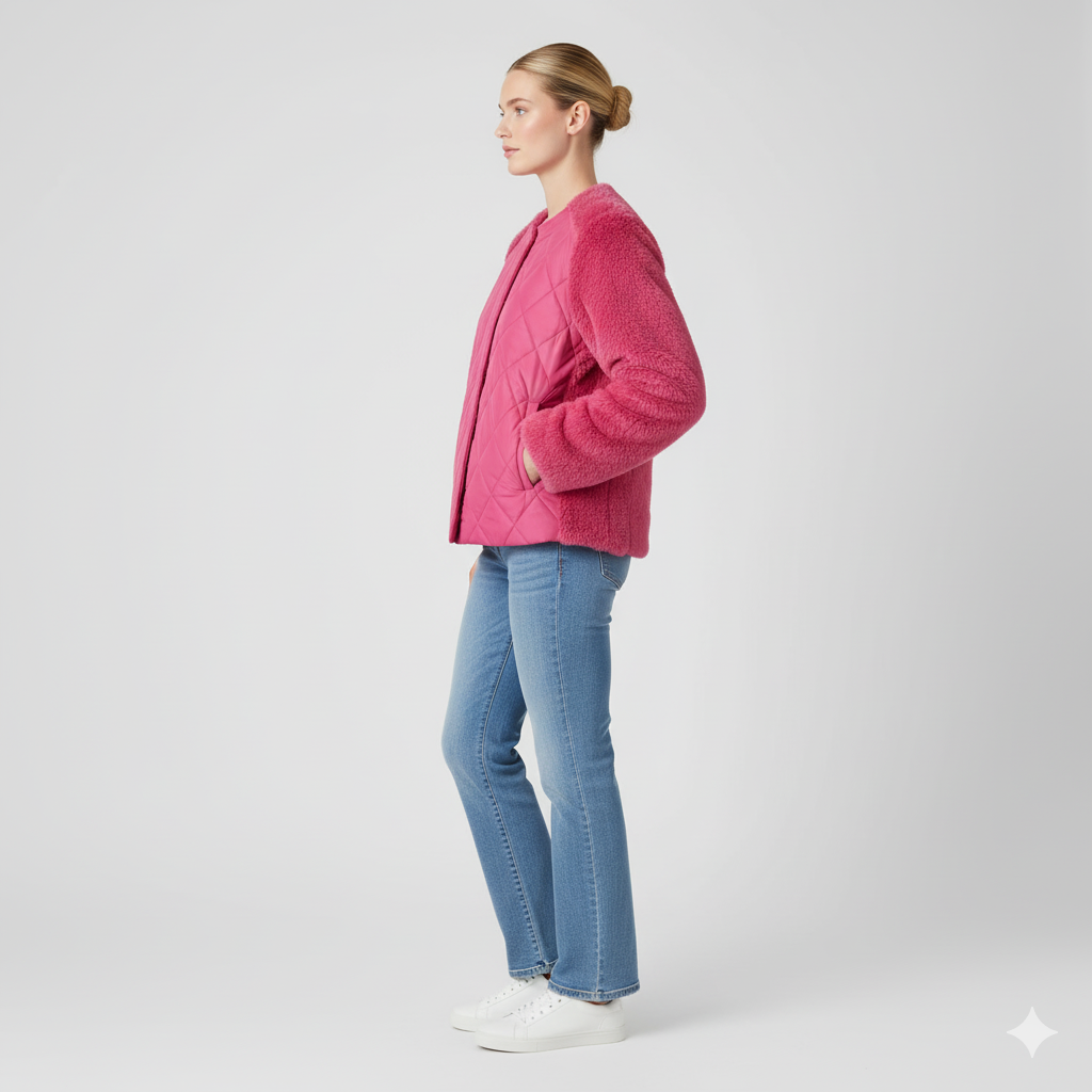 Lynette | Quilted Jacket - Soft-Sleeve Autumn Zip-Up Outerwear for Women