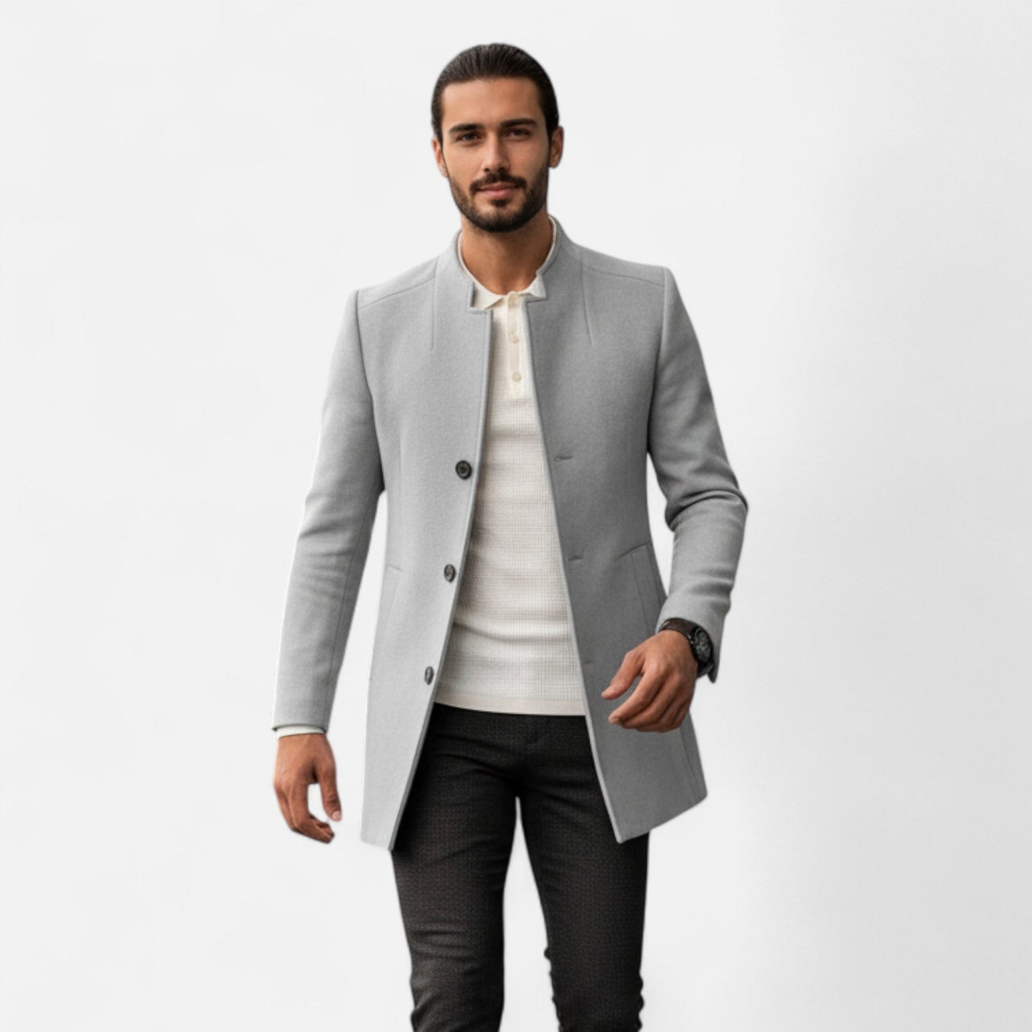 Dorevelle | Men's Fitted Coat - Timeless Plain Style - BritishElegance