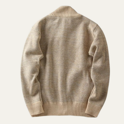 Men’s Mottled Chunky Knit Full Zip Cardigan