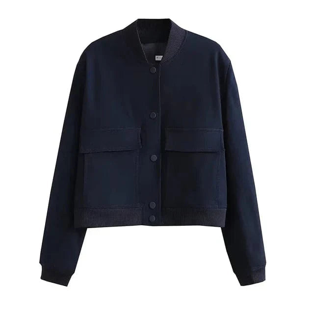 Fashionable Women's Short Button Down Jacket