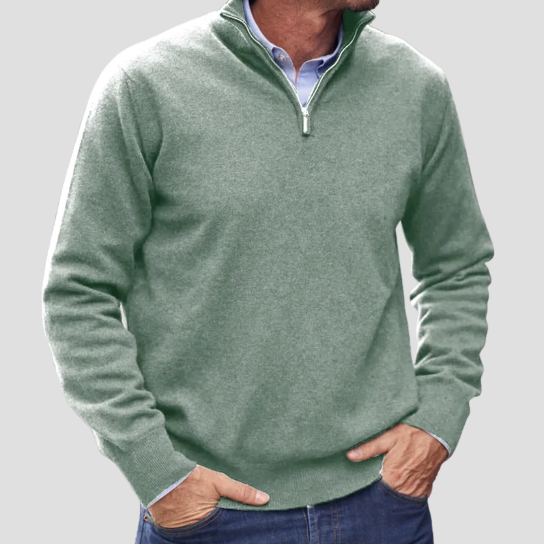 Men’s Quarter-Zip Fine Knit Sweater