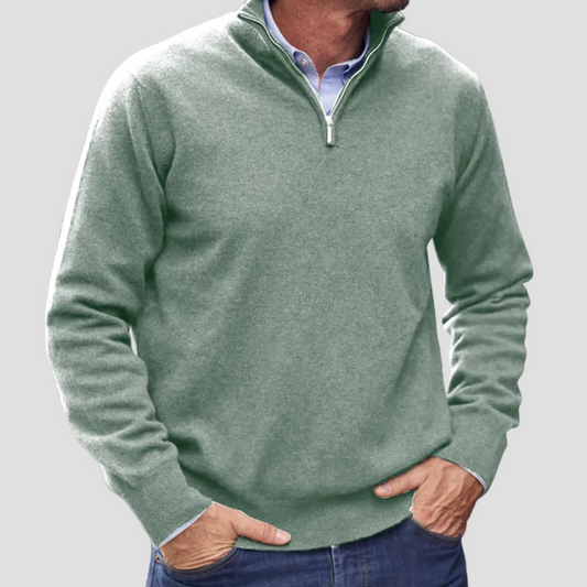 Men’s Quarter-Zip Fine Knit Sweater