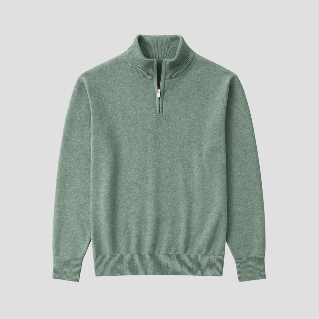 Men’s Quarter-Zip Fine Knit Sweater