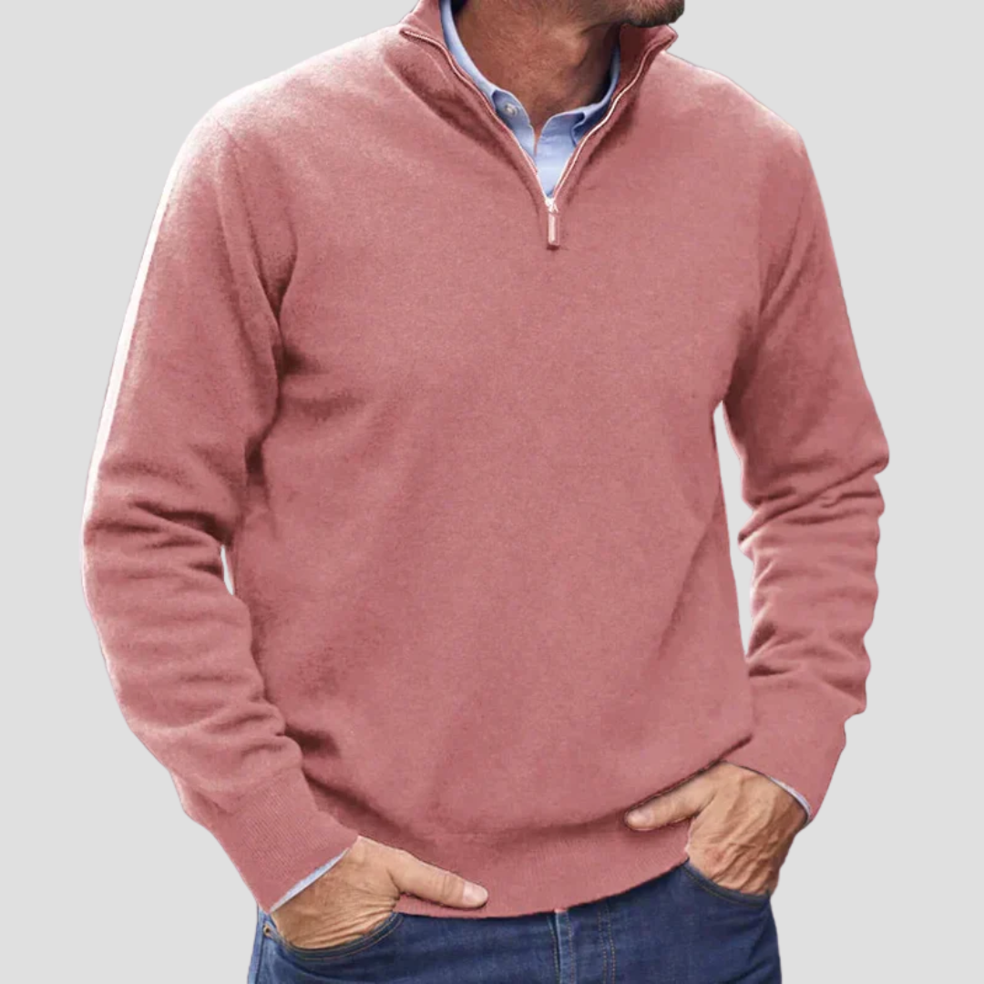 Men’s Quarter-Zip Fine Knit Sweater