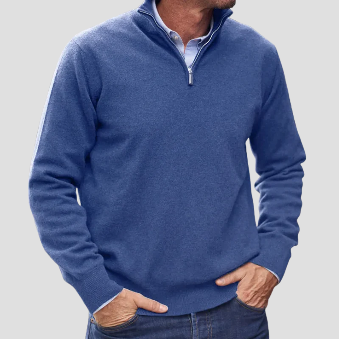 Men’s Quarter-Zip Fine Knit Sweater