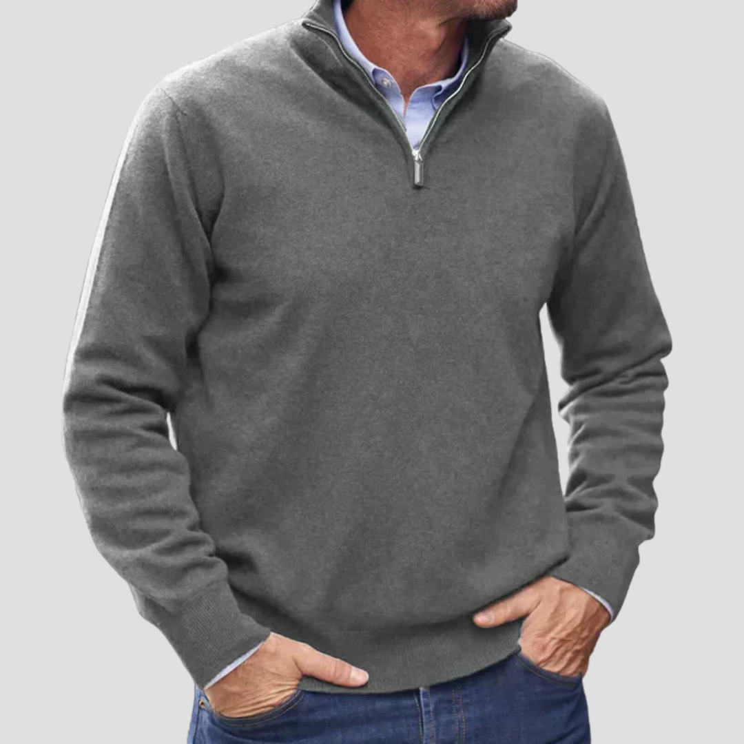 Men’s Quarter-Zip Fine Knit Sweater