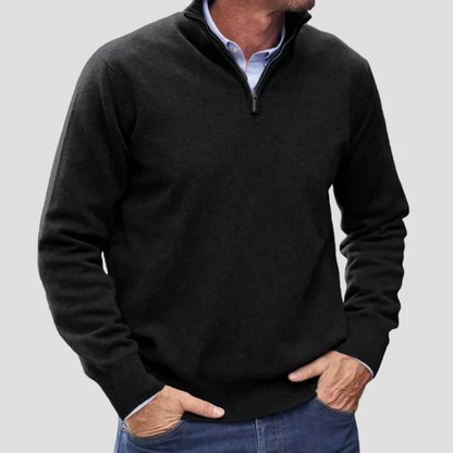 Men’s Quarter-Zip Fine Knit Sweater
