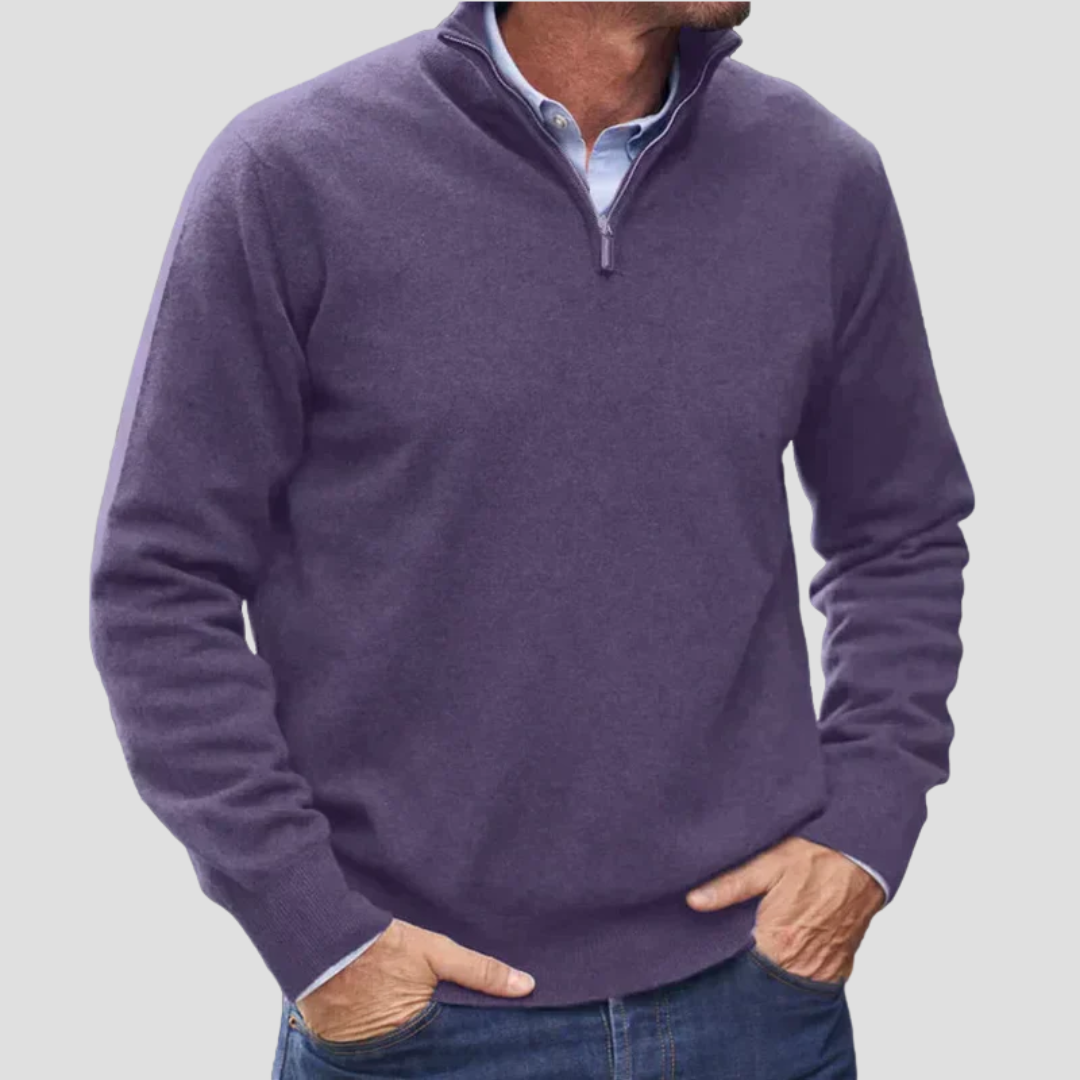 Men’s Quarter-Zip Fine Knit Sweater