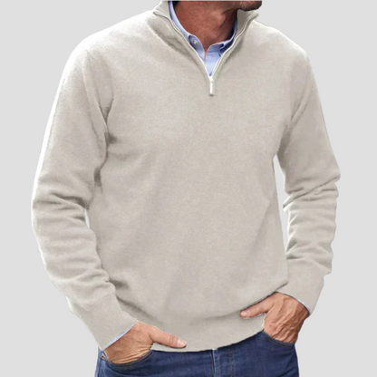Men’s Quarter-Zip Fine Knit Sweater