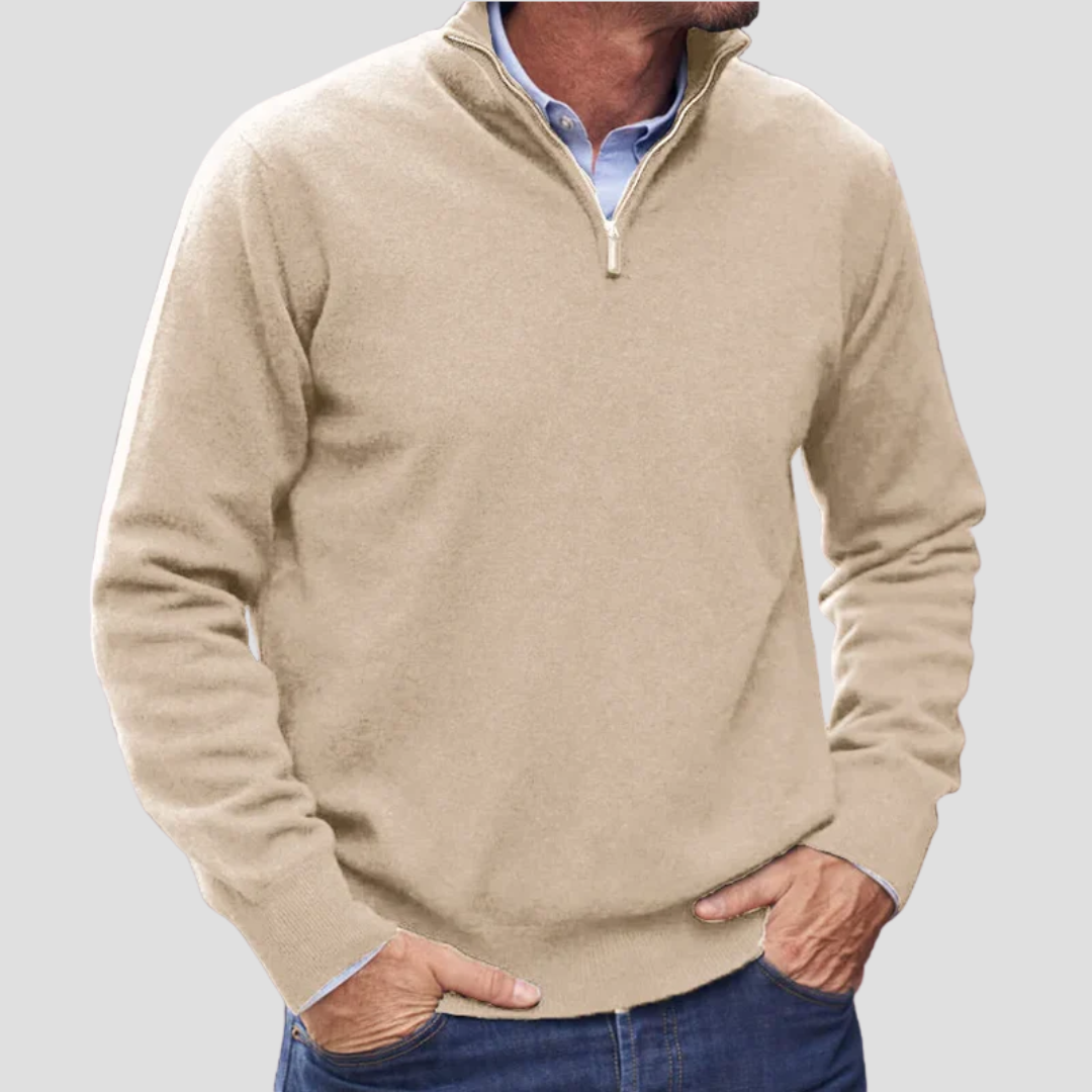 Men’s Quarter-Zip Fine Knit Sweater