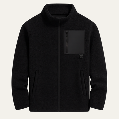 The Merano Men's Warm Polar Zip Up Fleece Jacket with Stand Collar