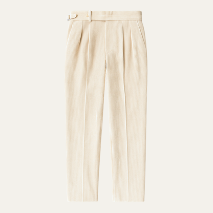The Grosseto Men's Corduroy High Waist Adjustable Buckle Trousers