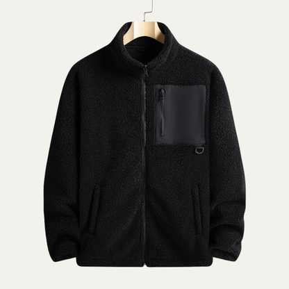The Merano Men's Warm Polar Zip Up Fleece Jacket with Stand Collar