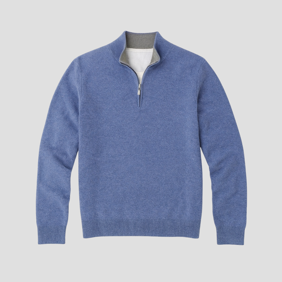 Men’s Classic Quarter-Zip Mock Neck Sweater