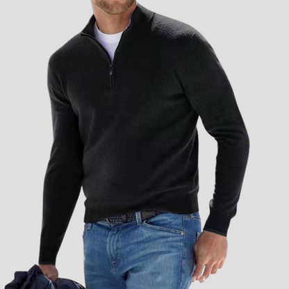 Men’s Classic Quarter-Zip Mock Neck Sweater