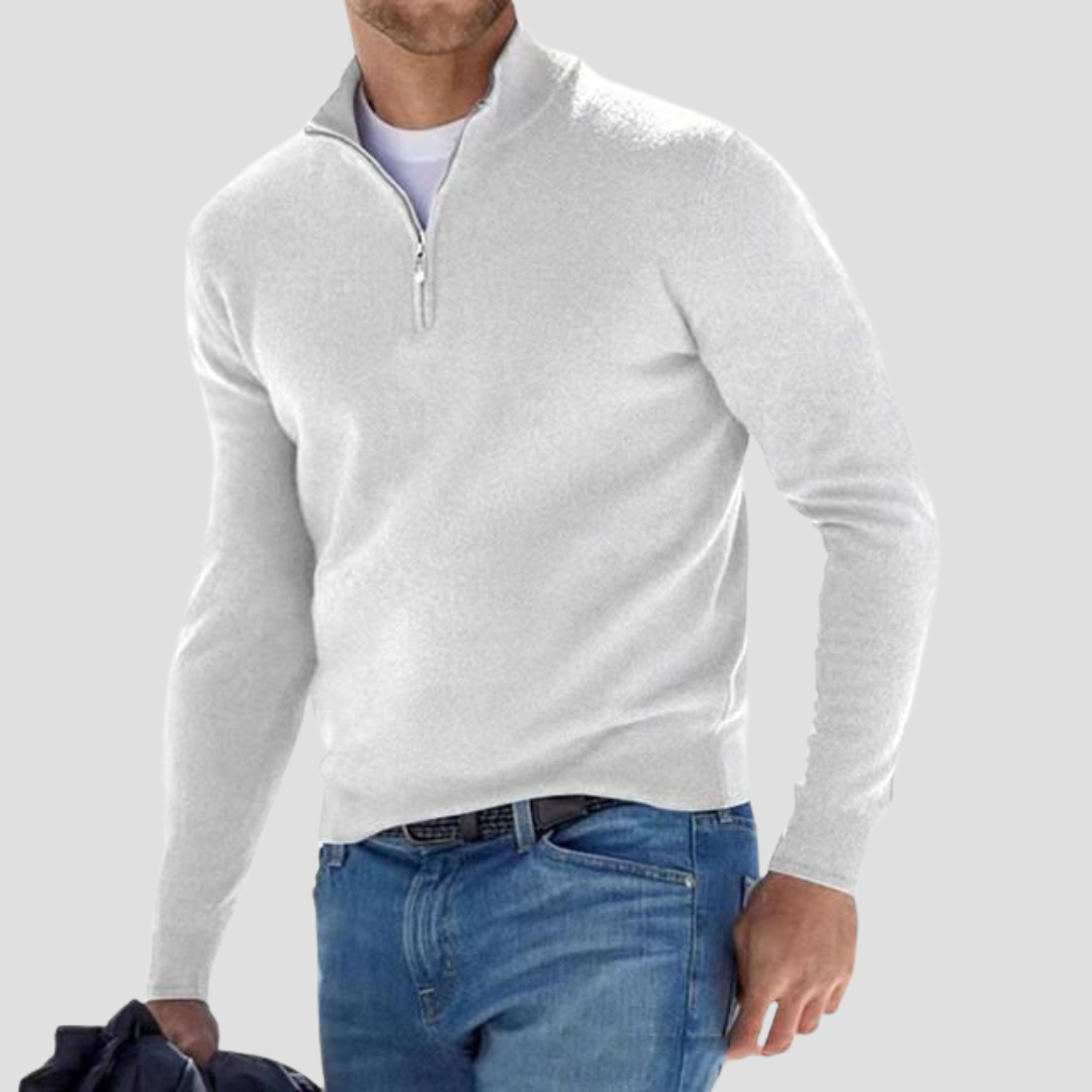 Men’s Classic Quarter-Zip Mock Neck Sweater