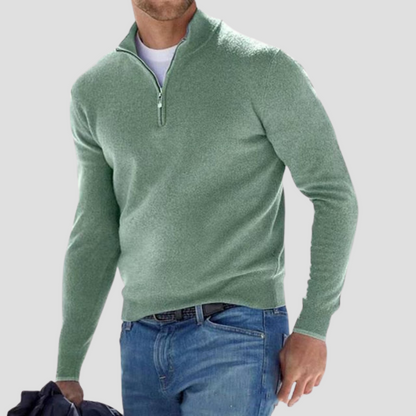 Men’s Classic Quarter-Zip Mock Neck Sweater