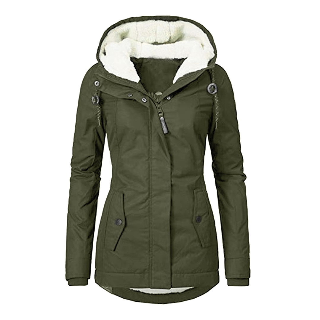 Waterproof Women's Parka Coat With Fleece And Zip Pockets - BritishElegance