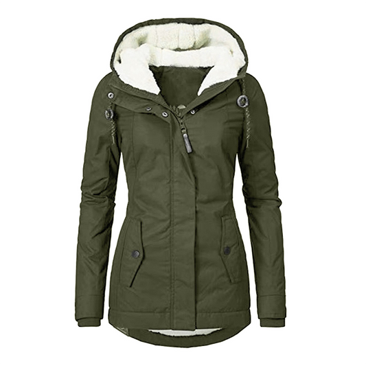 Waterproof Women's Parka Coat With Fleece And Zip Pockets - BritishElegance
