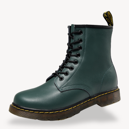 Unisex's Leather Combat Boots - Durable Lace-Up Ankle Shoes