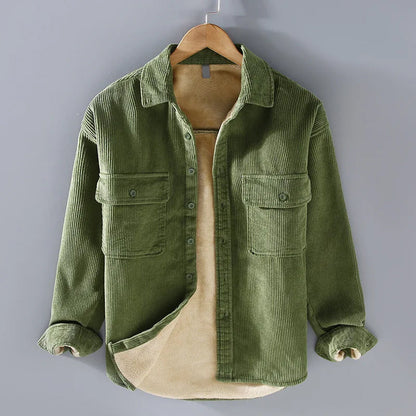 Warm Fleece Lined Corduroy Winter Jacket