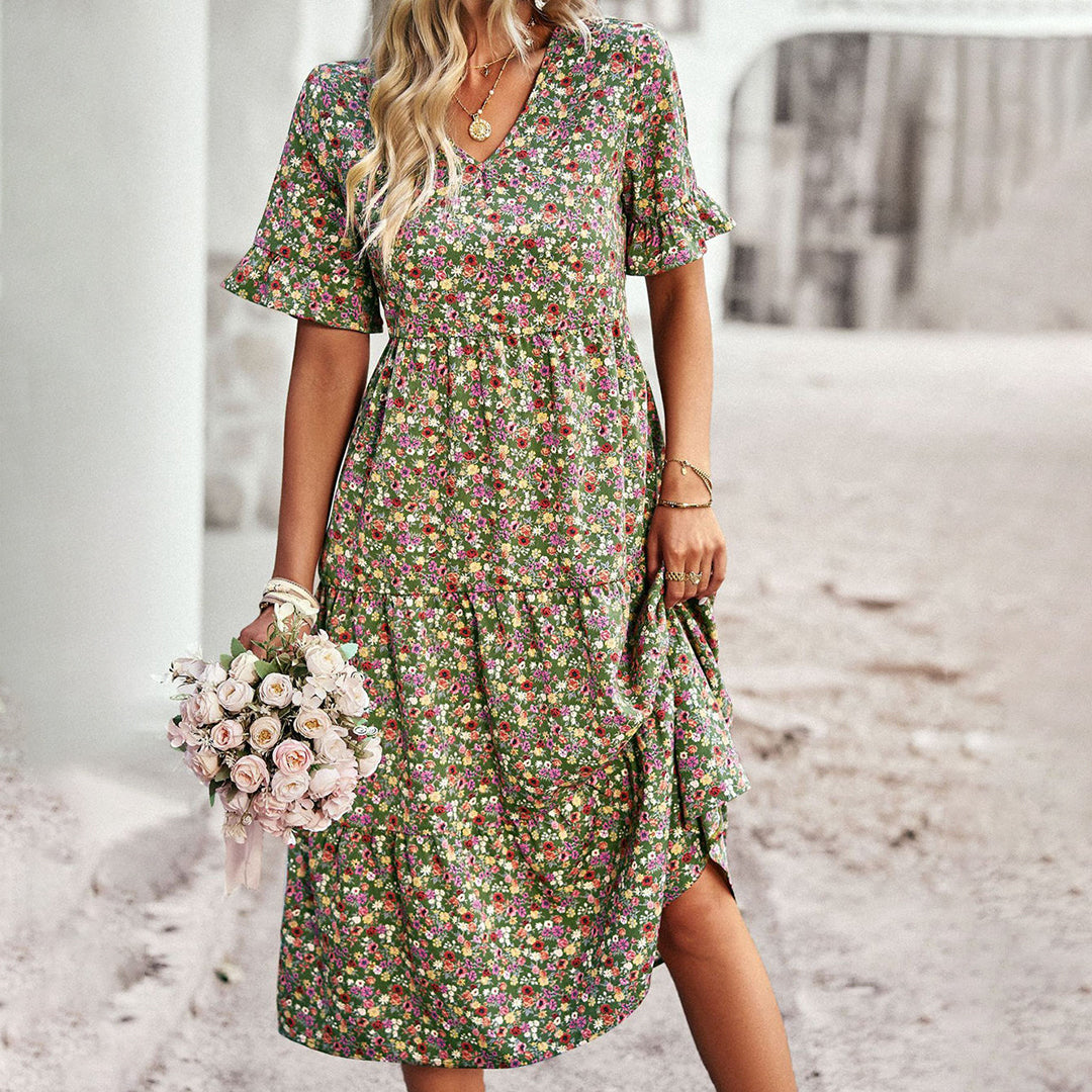 Chic Summer Floral Midi Dress for Women