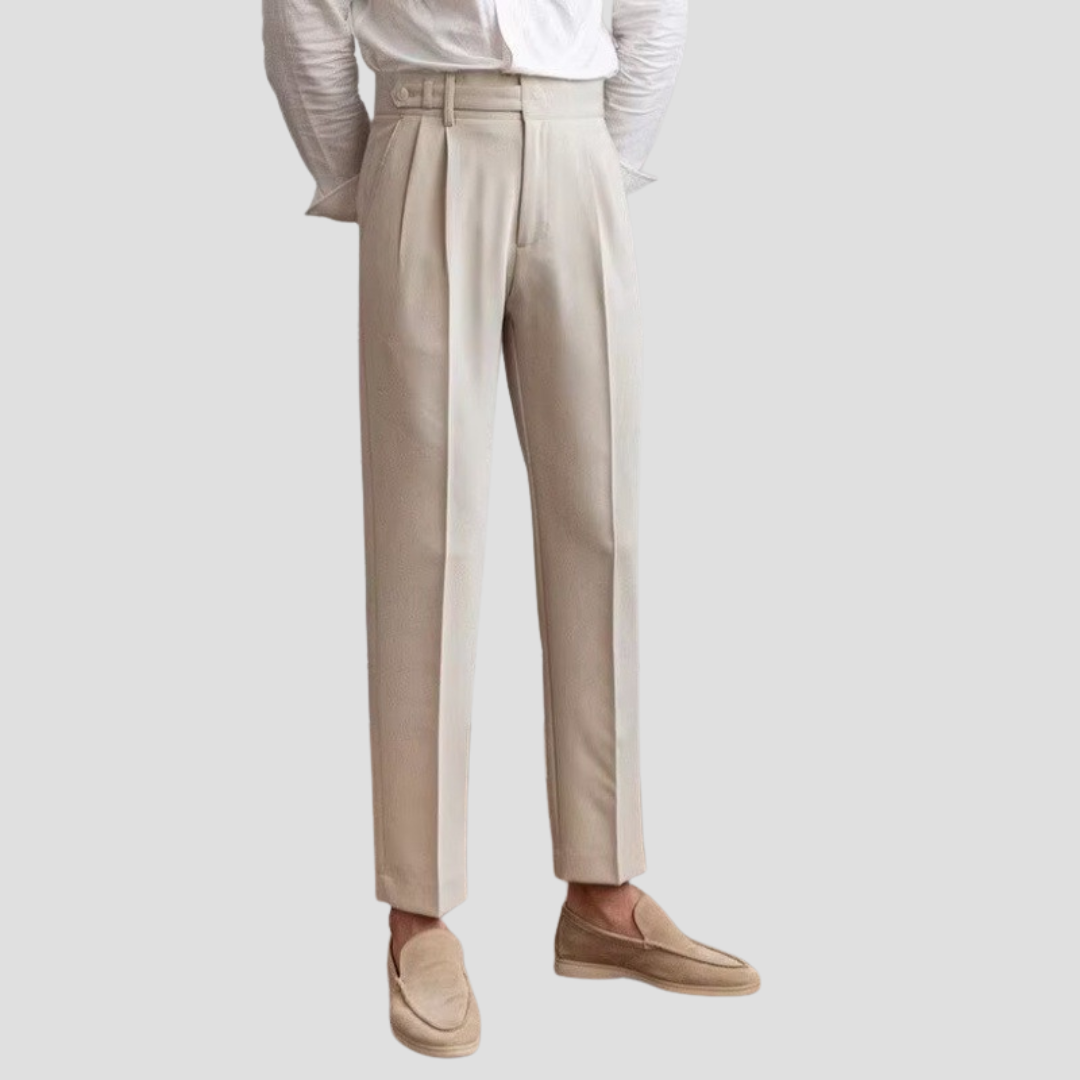 Men’s High-Waisted Cropped Dress Trousers