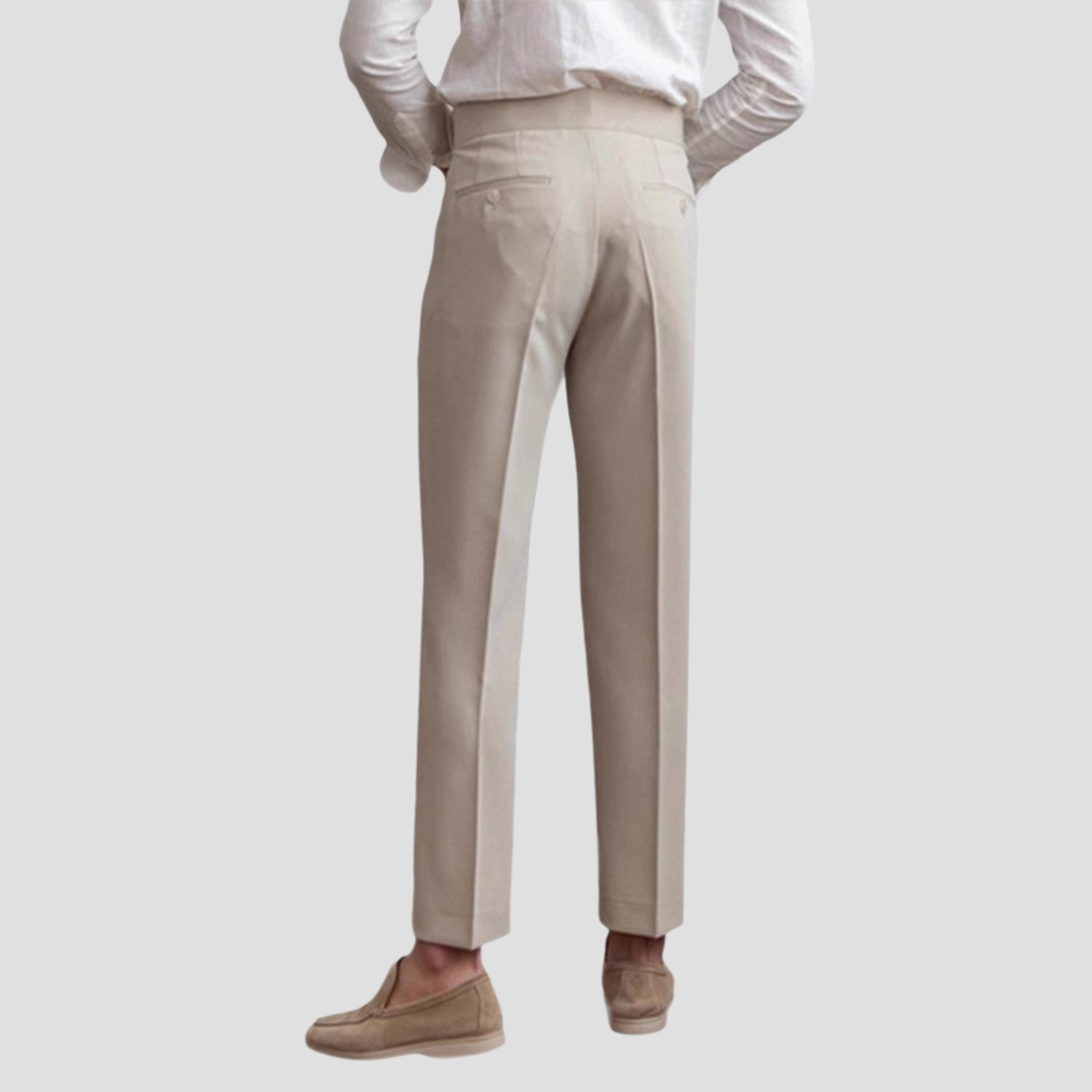 Men’s High-Waisted Cropped Dress Trousers