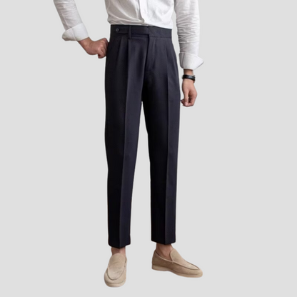Men’s High-Waisted Cropped Dress Trousers