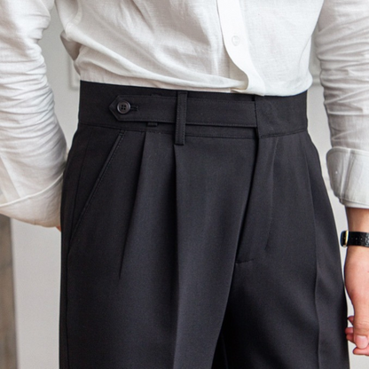 Men’s High-Waisted Cropped Dress Trousers