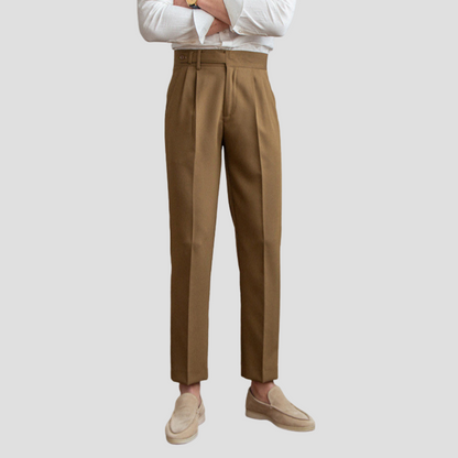 Men’s High-Waisted Cropped Dress Trousers