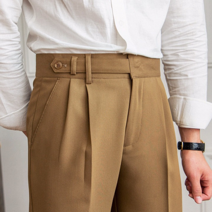 Men’s High-Waisted Cropped Dress Trousers