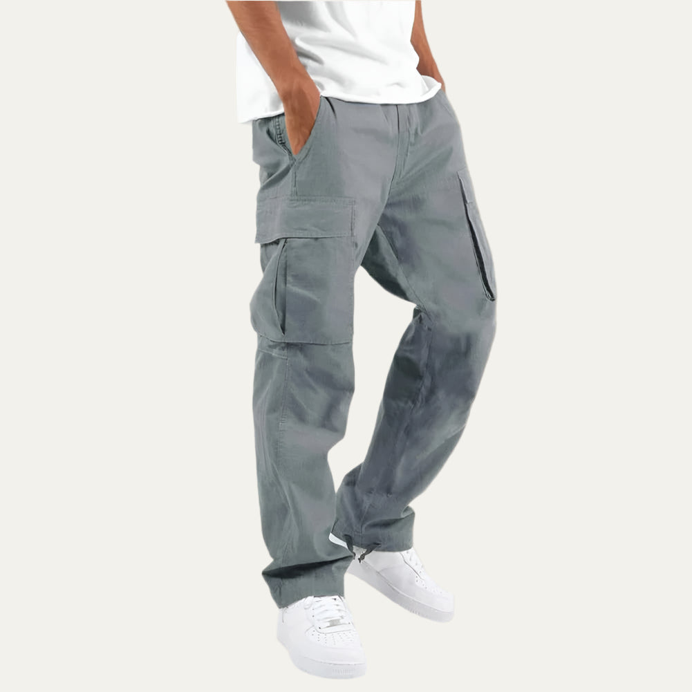 Men’s Loose Fit Cargo Pants with Deep Flap Pockets