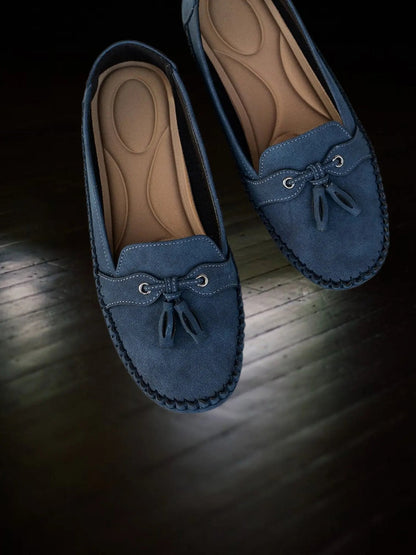 Gwenda | Vintage Women's Moccasin Slippers with Orthopedic Footbed and Soft Padding