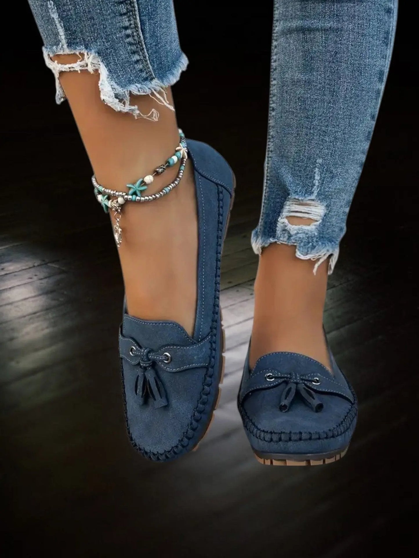 Gwenda | Vintage Women's Moccasin Slippers with Orthopedic Footbed and Soft Padding