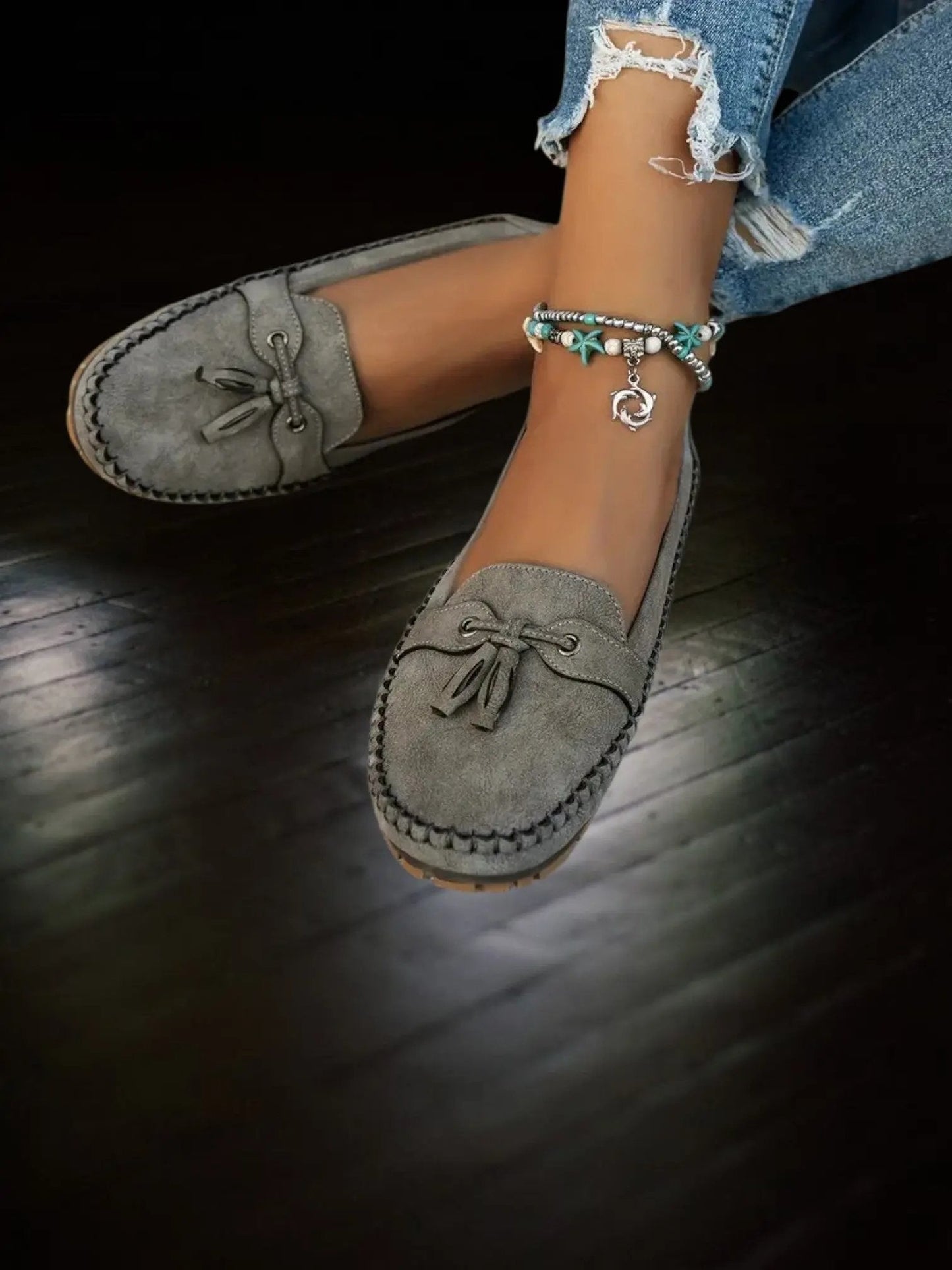 Gwenda | Vintage Women's Moccasin Slippers with Orthopedic Footbed and Soft Padding