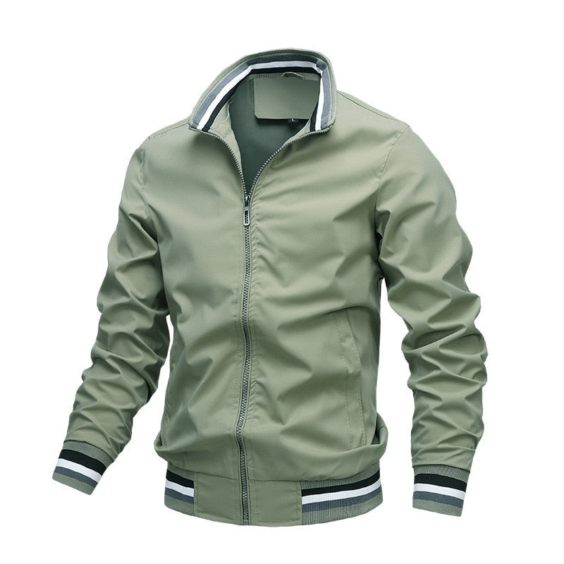 Slim Fit Striped Bomber Jacket - Casual Mens Wear