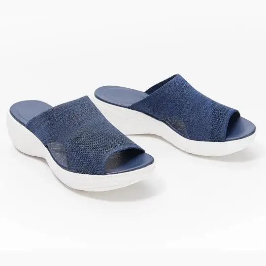 Supportive Wide Fit Flat Sandals for Women - BritishElegance