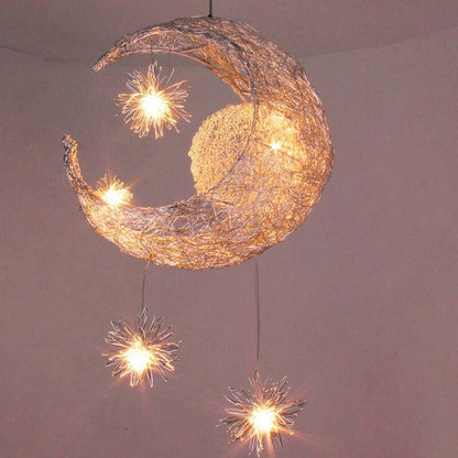 Stylish LED Moon Star Pendant Light Fixture - BritishElegance