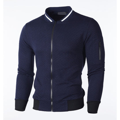 Men’s Diamond Quilted Full Zip Bomber Jacket