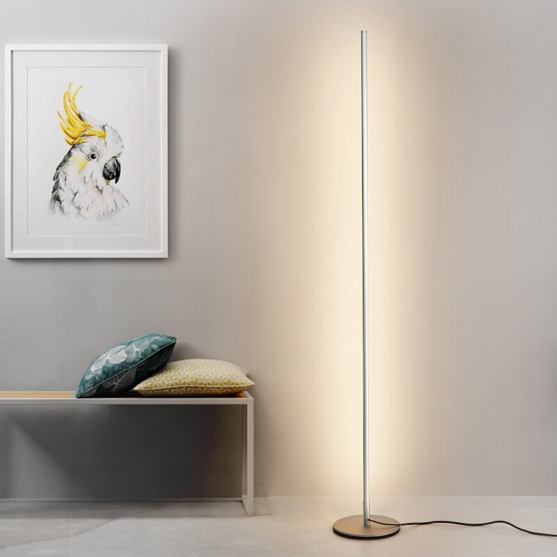 Slim Modern Floor Lamp with LED Strip Lighting