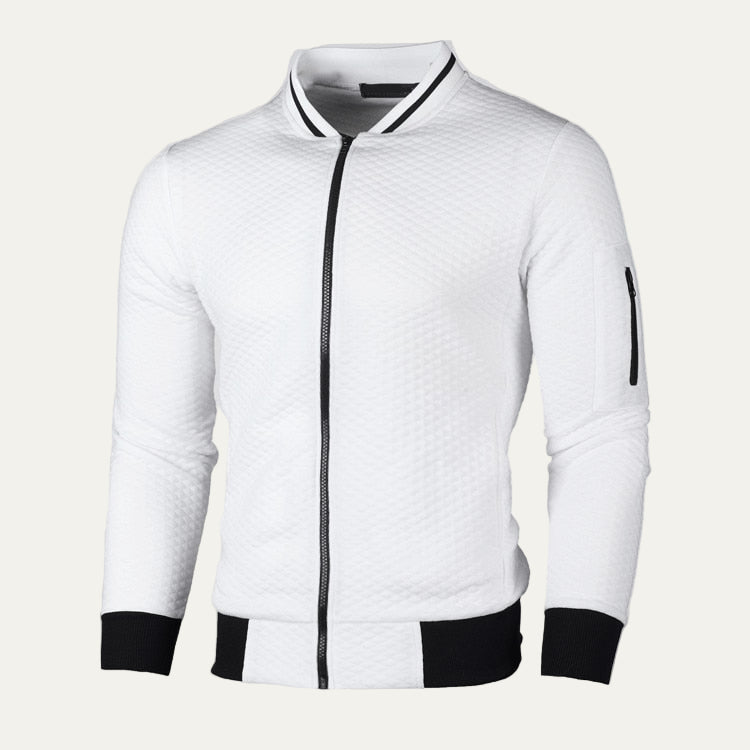 Men’s Diamond Quilted Full Zip Bomber Jacket