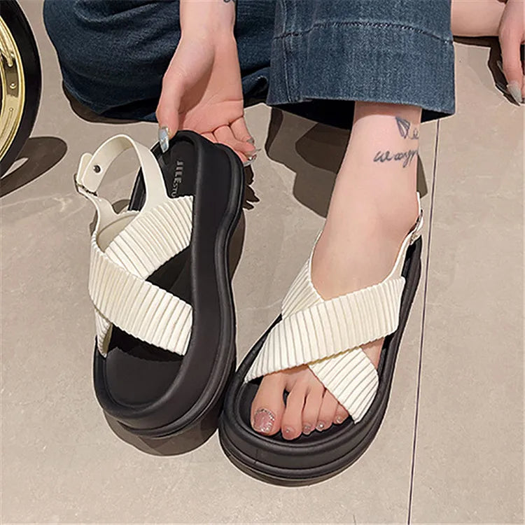 Comfortable Contour Slide Sandals - Open Toe Summer Slippers
