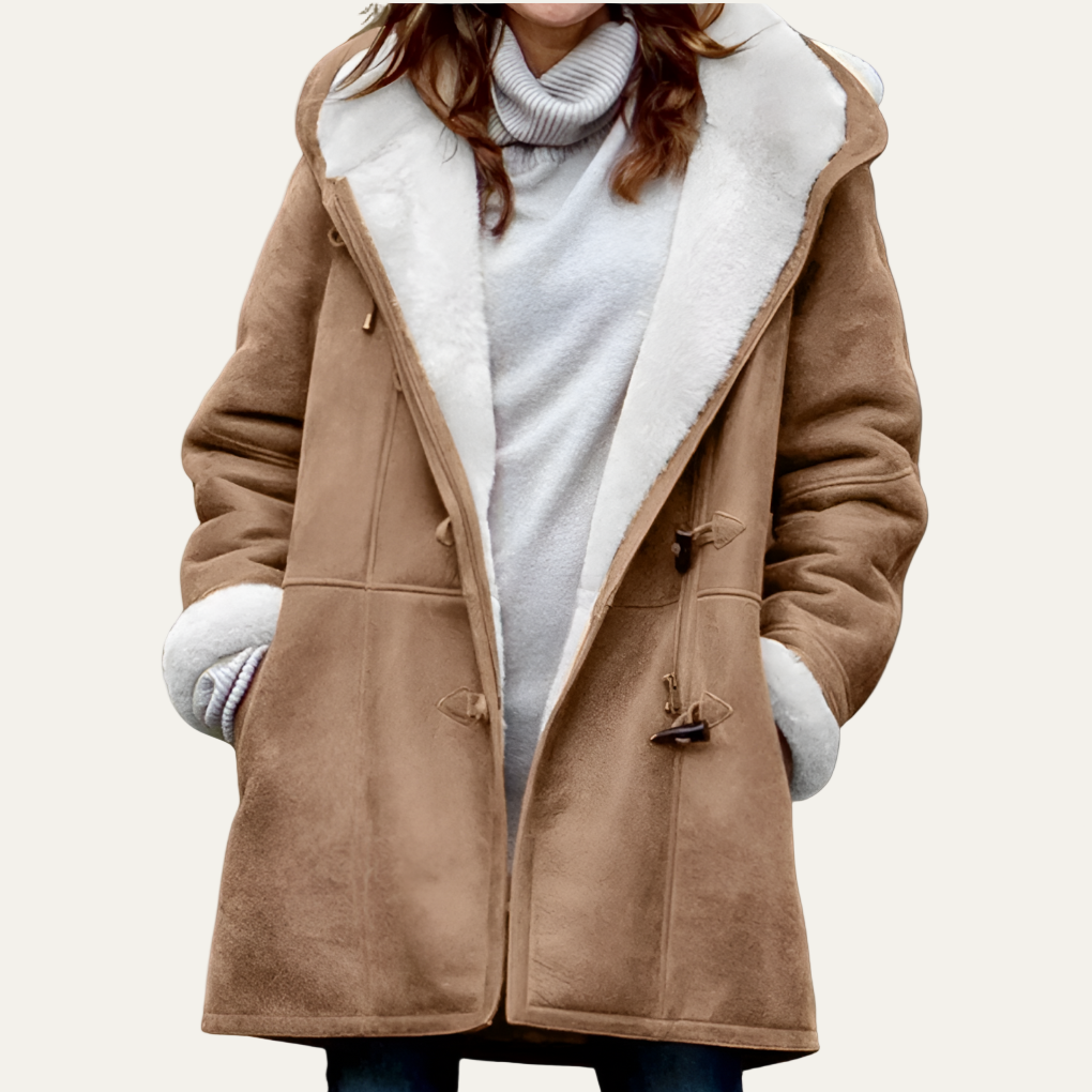 Women’s Warm Furry Lapel Button Jacket