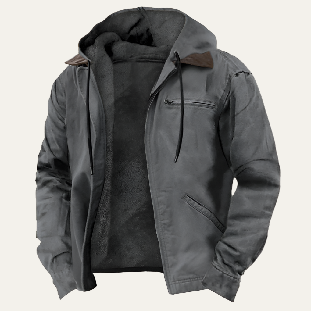 Men’s Winter Hooded Casual Zip Jacket